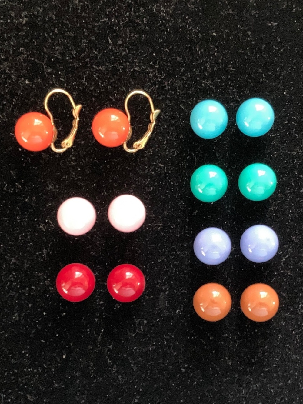 Joan Rivers Set of 7 Pairs Interchangeable Colorful Bead Lever Back Earrings/NEW